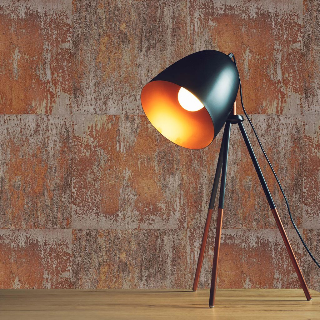 TADESSI Tapete Urban M1-No.153 Vliestapete Orange Braun Vintagetapete Used Look Wohnzimmer Schlafzimmer Küche