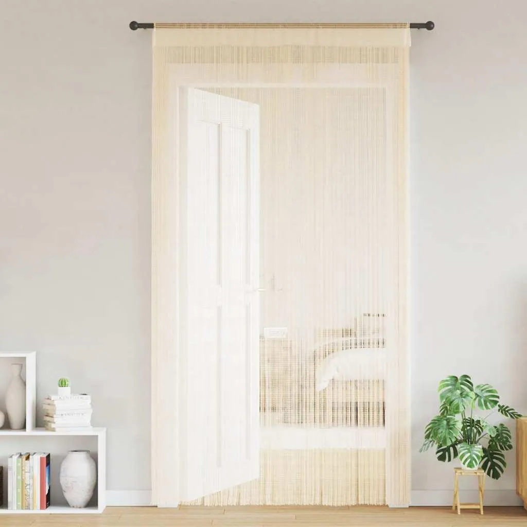 Rideau à fils crème 140x250 cm : stop aux insectes et regards gênants