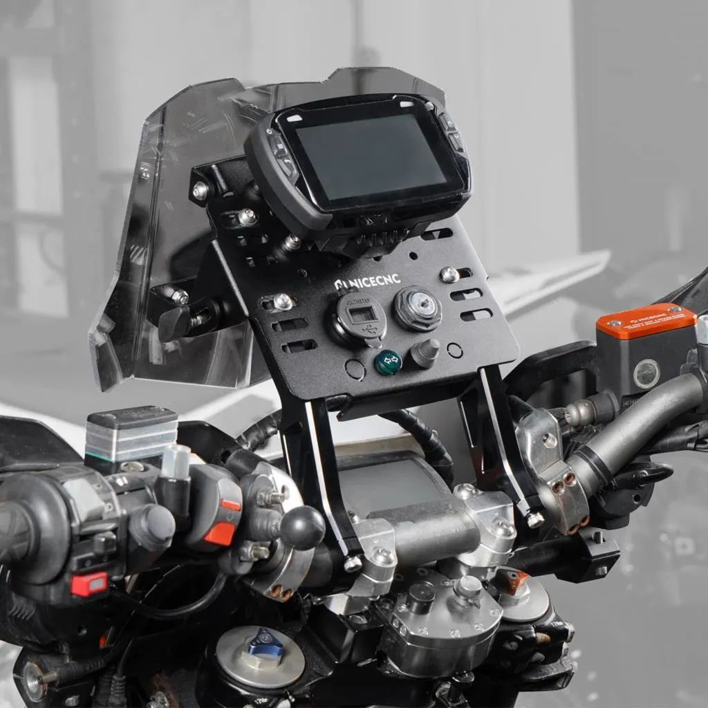Support GPS inclinable noir multi-vélos avec platine de fixation réglable