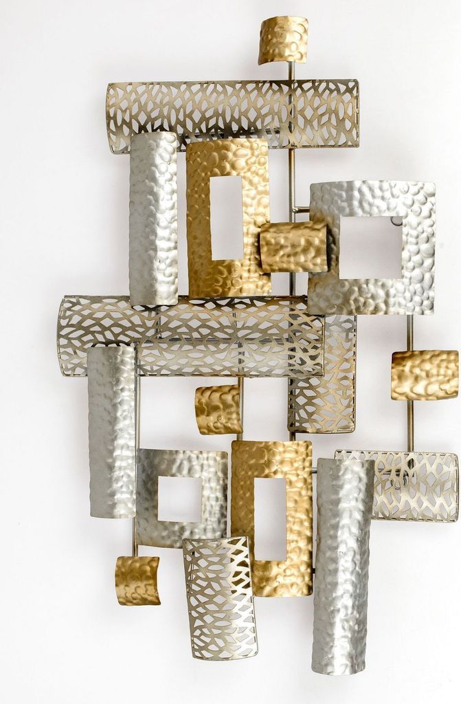 formano Wanddeko Metall 3D-Effekt Champagner Gold 70x44x6 cm Wanddekoration