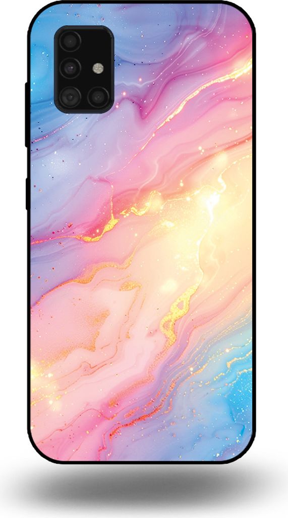 Smartphonica Telefon Fall geeignet für Samsung Galaxy A51 5G mit Regenbogen Glitter Marmor Print - TPU Backcover Fall Regenbogen Glitter Marmor De...