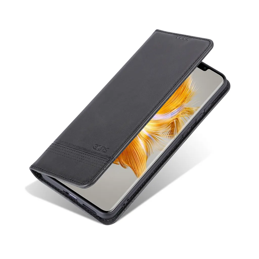 Custodia Libro Huawei Mate 50 Pro Nera con Calamita e Porta Carte - 3