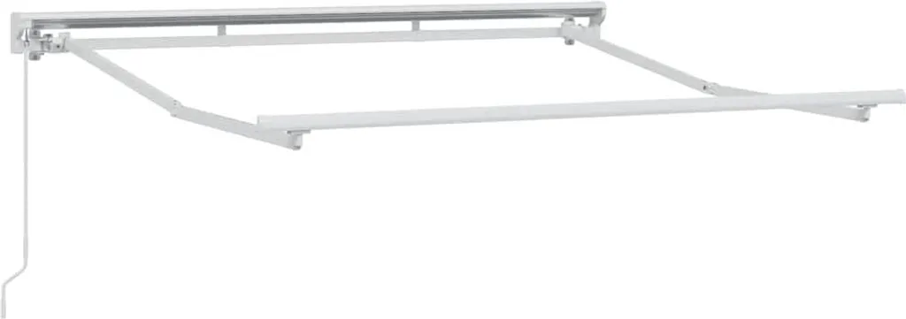 Store banne armature réglable en acier laqué blanc, format 2,5 x 2m