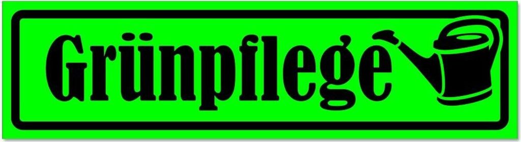 Kiwistar - Autoaufkleber - Grün - Schwarz - 30 x 8 cm - Grünpflege mit Gießkannen invertiert - Hinweis Aufkleber Sticker für Auto, Kfz, Fahrrad...