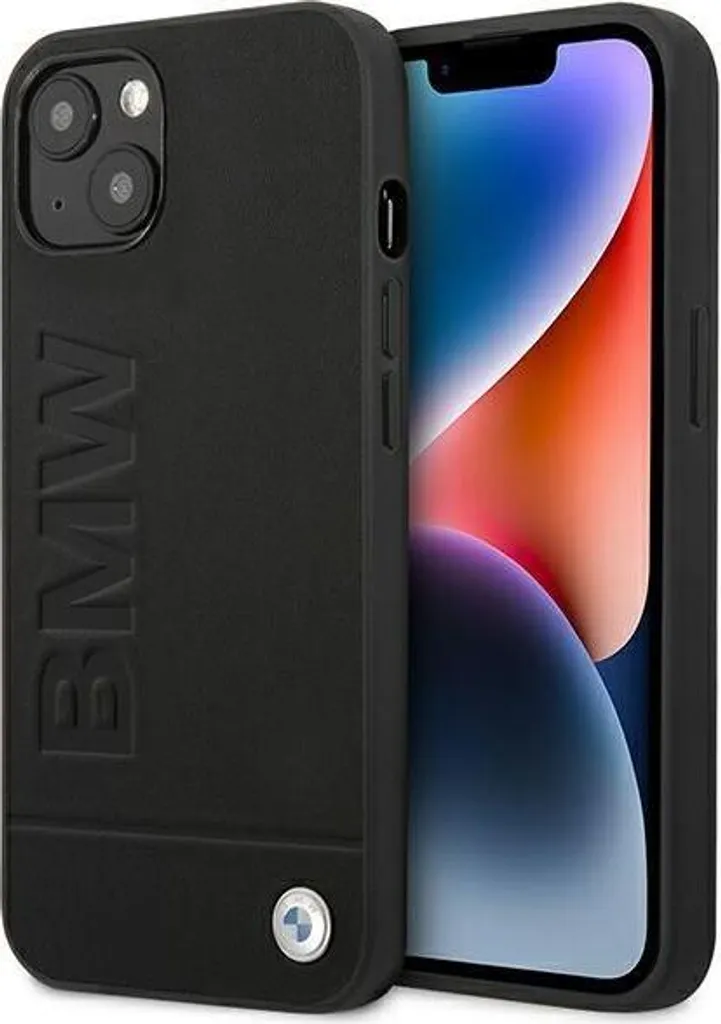 Custodia BMW iPhone 15 Plus MagSafe in Pelle Nera Timbro a Caldo - 11