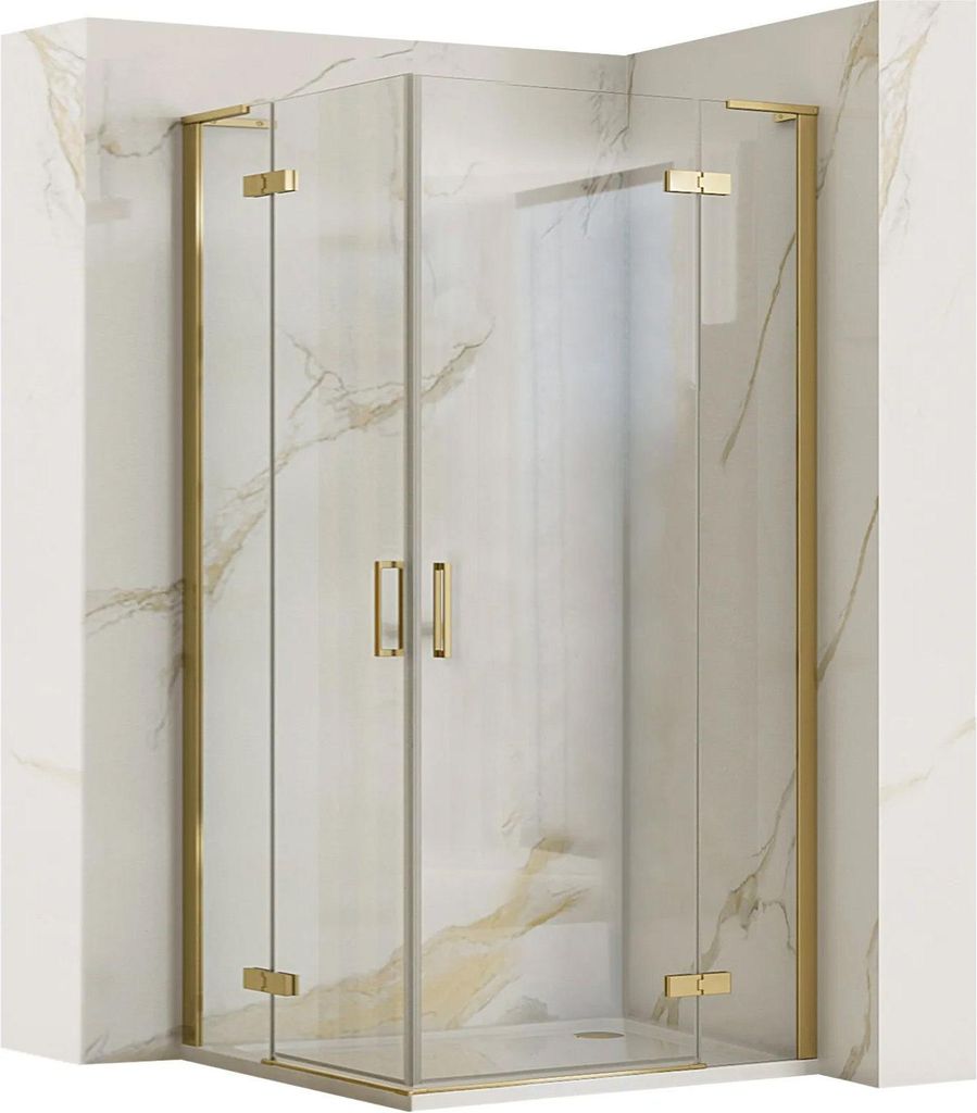 Rea Duschkabine Hugo Double Gold Brush 90x90 Produktbild 