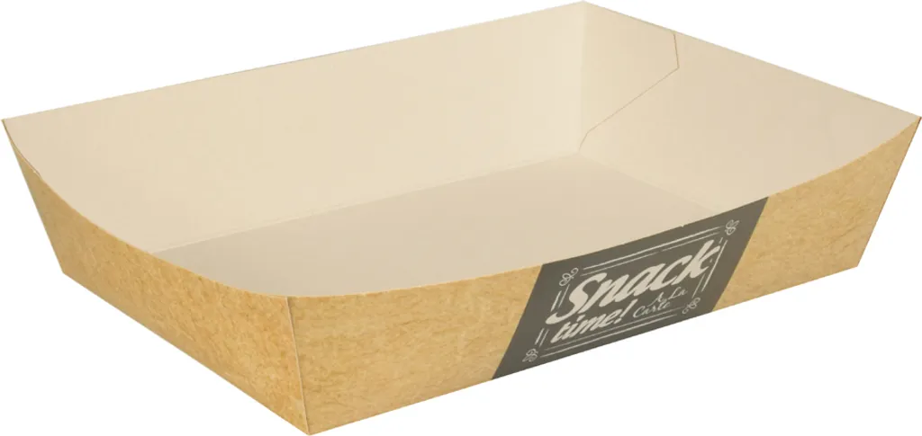 Set 50 Vassoi Papstar Snack 5x20 cm Cartone Puro FSC Good Food