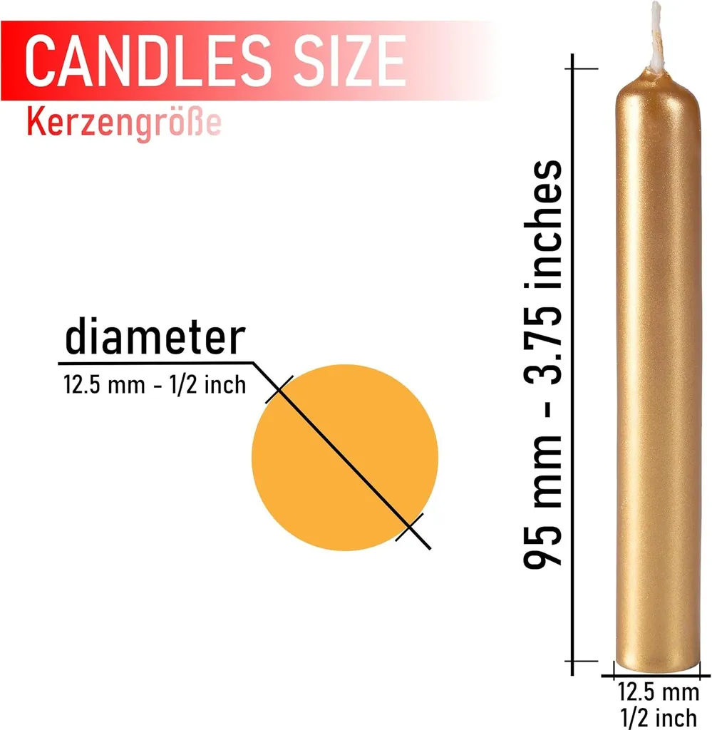 Set 200 Candeline Oro BRUBAKER - Perfette per Torte e Feste Bambini - 3