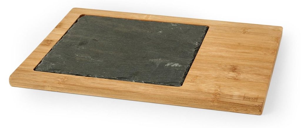 H&H Schneidebrett aus Schiefer und Bambus cm 25x33 Haushaltsartikel und Werkzeuge