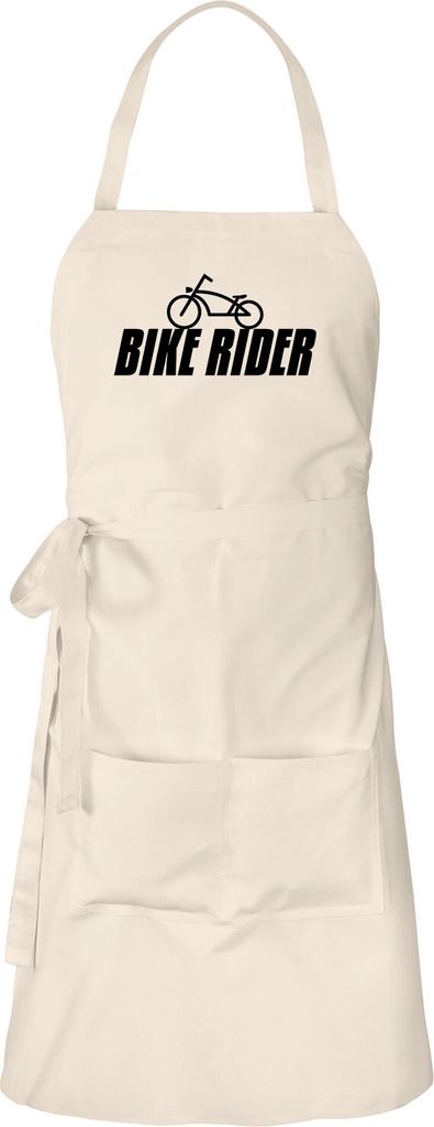 Huuraa Schürze Bike Rider Fahrrad Natur mit Taschen Baumwolle Kochschürze Geschenkidee
