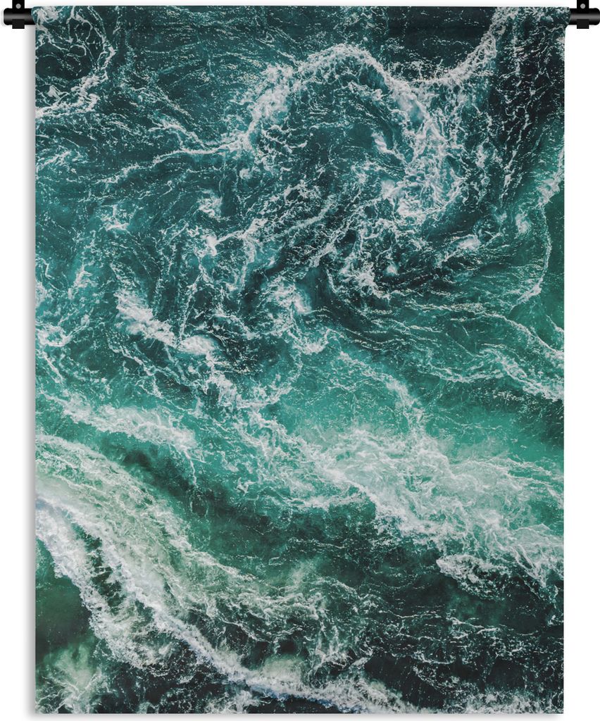 MuchoWow Wandteppich Wandbehang Ozean - Wasser - Meer - Luxus - Grün - Türkis 120x160 cm Tapisserie Dekoration Wandtuch - Wohnzimmer - Moderne