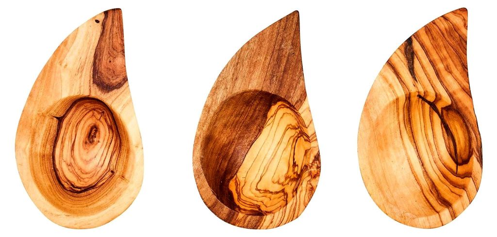 3er Set Dipschalen 12x6cm aus Olivenholz Mini-Schalen für Antipasti Küche Unikat Holzschalen Dekoschalen Natur Tischdekoration Snackschalen