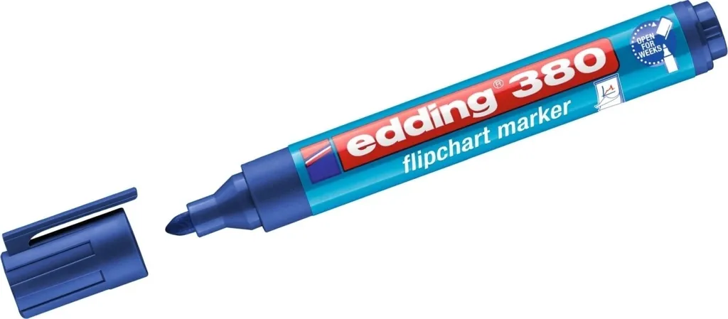 Pennarello Edding 380 Blu Punta Tonda - Ideale per Meeting e Workshop