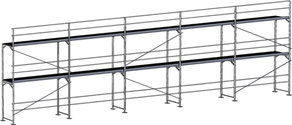 Fassadengerüst Aluminium - m²: 105, Gerüstlänge: 17,5 m, Arbeitshöhe: 6 m