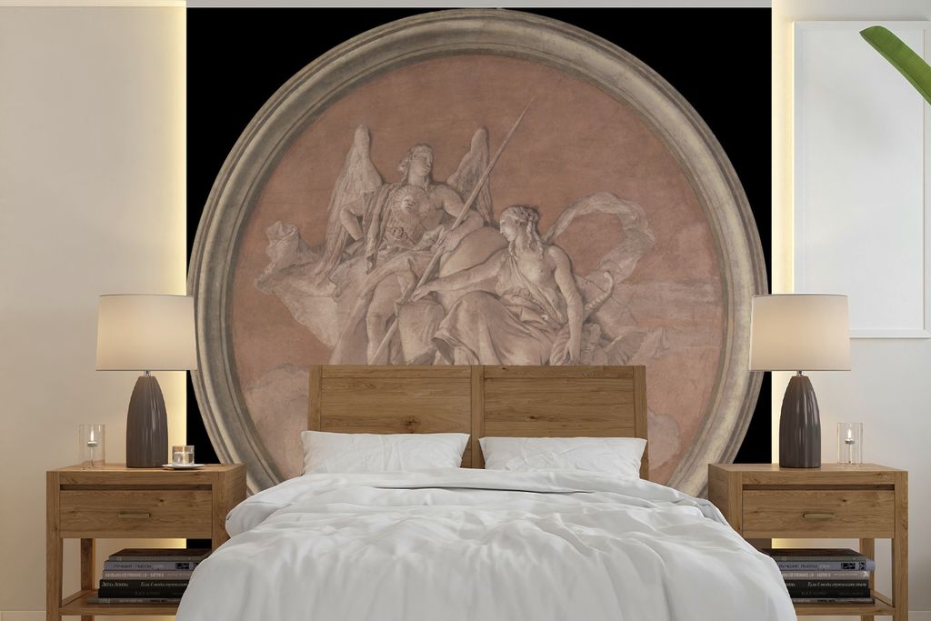 MuchoWow Fototapete für Wohnzimmer oder Schlafzimmer Wandtapete Vinyl Motivtapete Tugend und Reichtum - Gemälde von Giovanni Battista Tiepolo -...