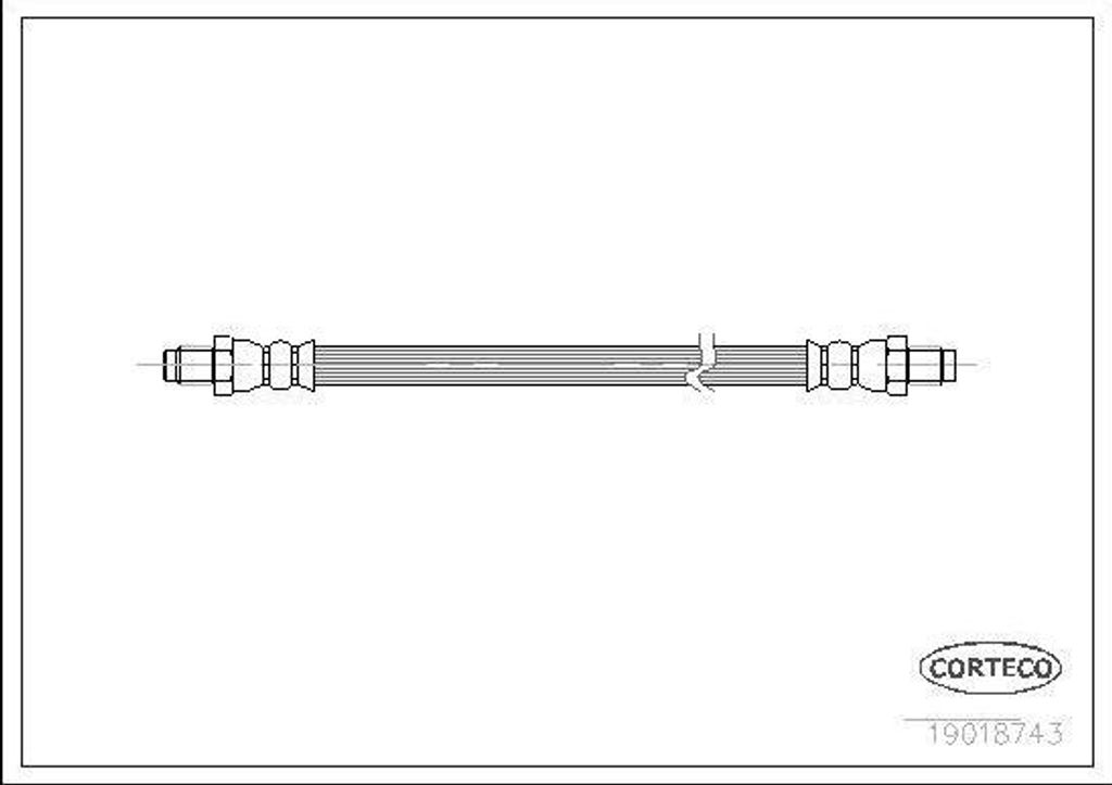 CORTECO 19018743 Bremsschlauch Hinten für VW Transporter IV Bus (70B, 70C, 7DB, 7DK, 70J, 70K, 7DC, 7DJ) für AUDI 100 Limousine (44, 44Q, C3)