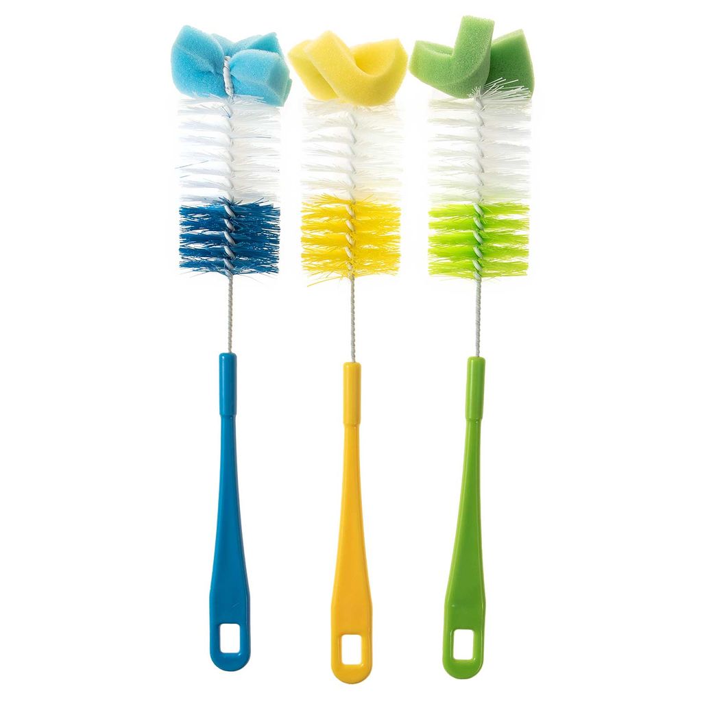 KEMUZ Flaschenbürste 3-tlg. - Verstellbare Reinigungsbürste Für Gläser & Flaschen