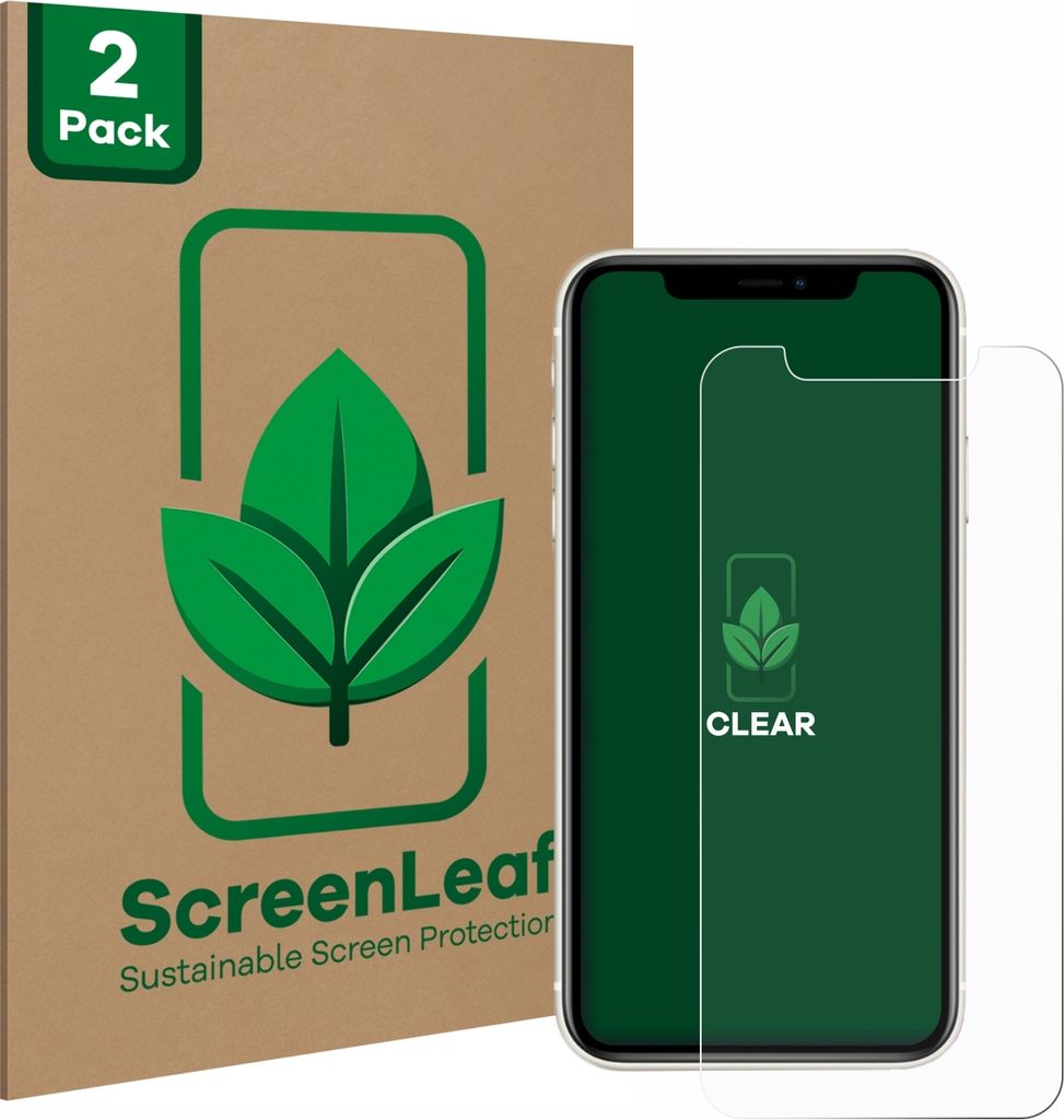 2x ScreenLeaf Schutzfolie für Apple iPhone 11 nachhaltiger Displayschutz Display Schutz Folie Klar Transparent