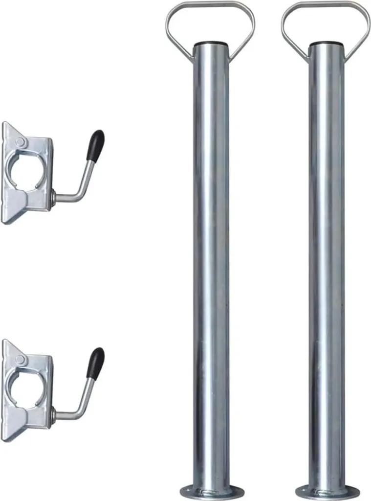 Roue d'appui robuste 60 mm avec 2 supports et pinces pour remorque