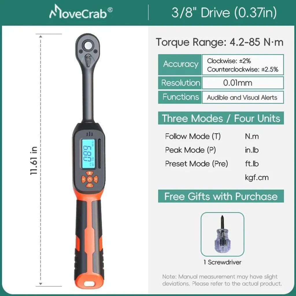 Chiave dinamometrica, misura di alta precisione, design compatto, 4,2-85N.m