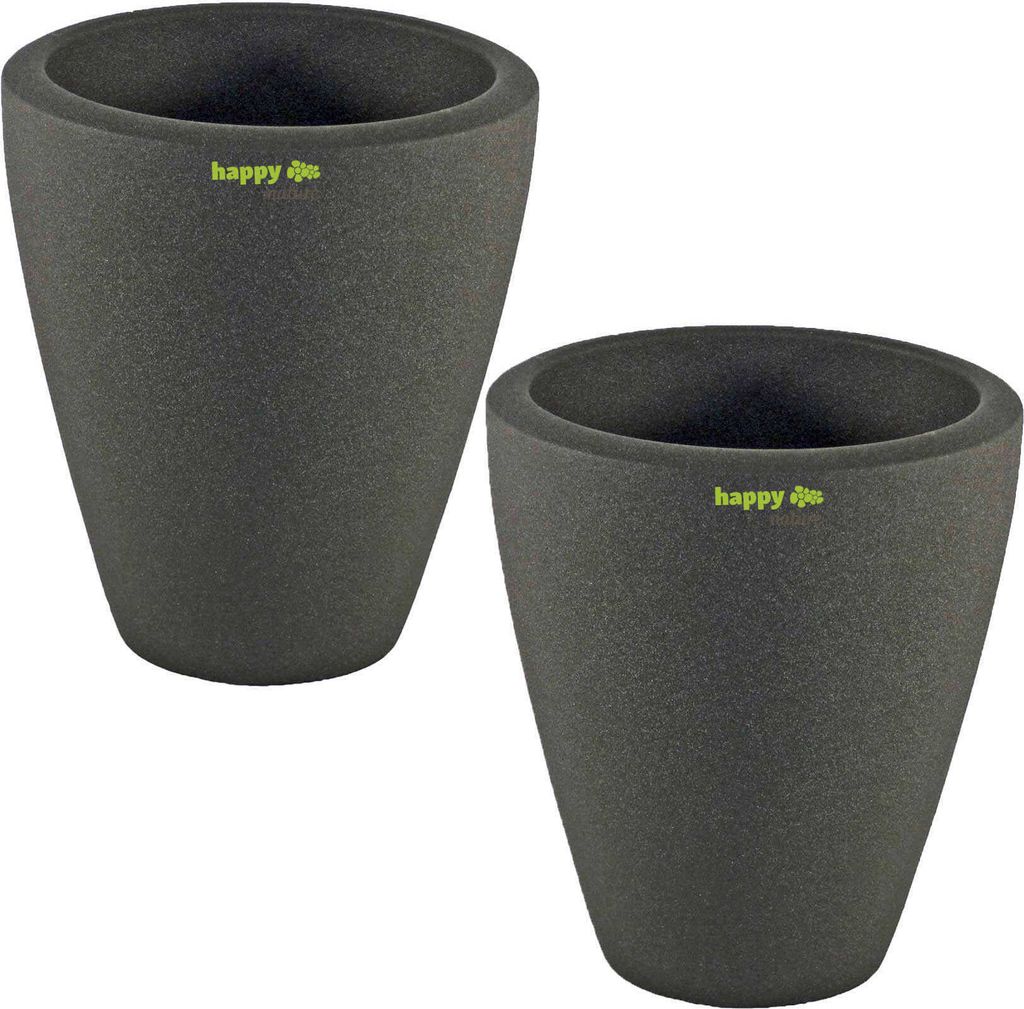 Set2 2 Keramik Blumentopf Rhodos für Orchideen anthrazit H Produktbild 