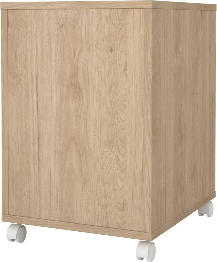 Commode Compacte en Bois Chêne Brun Agazzino - Finition Texturée 3 Tiroirs