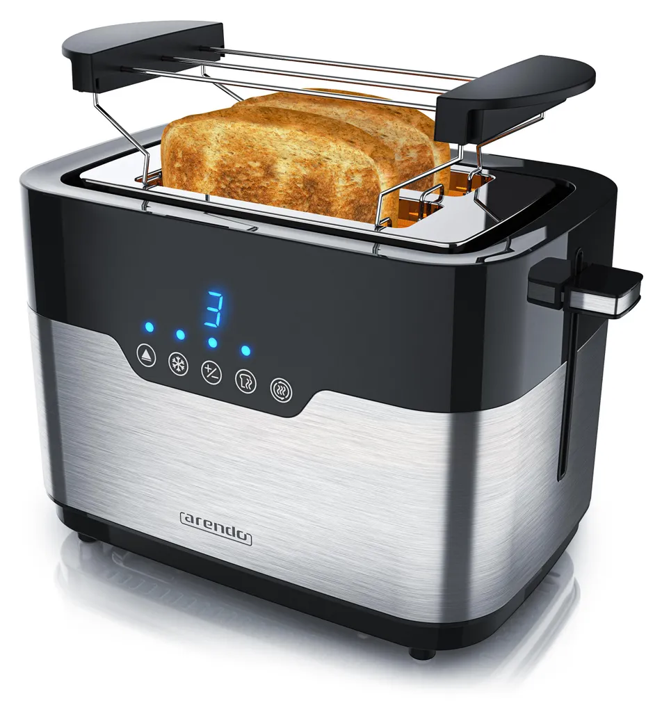 Grille-pain 2 tranches en acier inoxydable fentes larges Arendo MORGEN