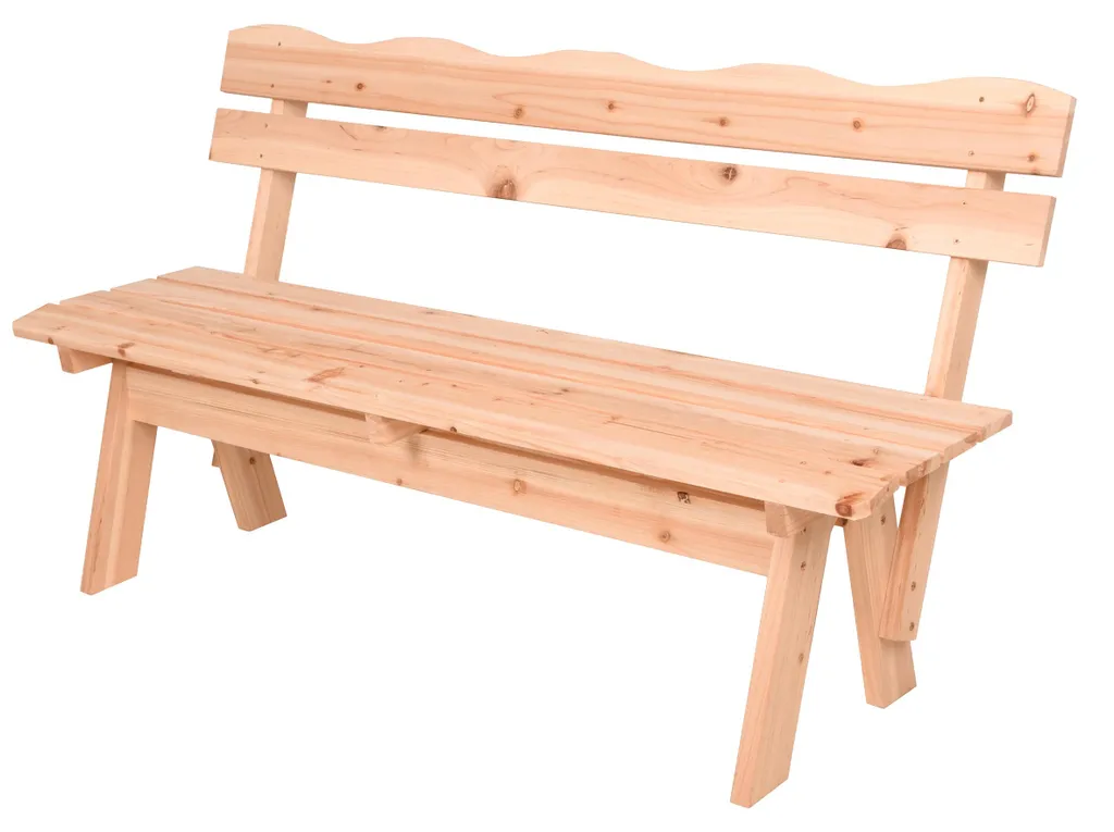 Banc de jardin 150 cm robuste 200 kg - Bois massif traité intempéries