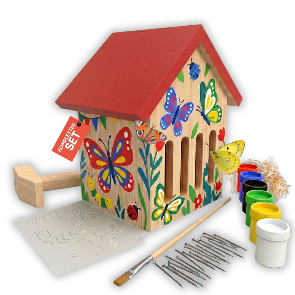 Eli® Schmetterlingshaus Bausatz für Kinder aus Kiefernholz Produktbild 