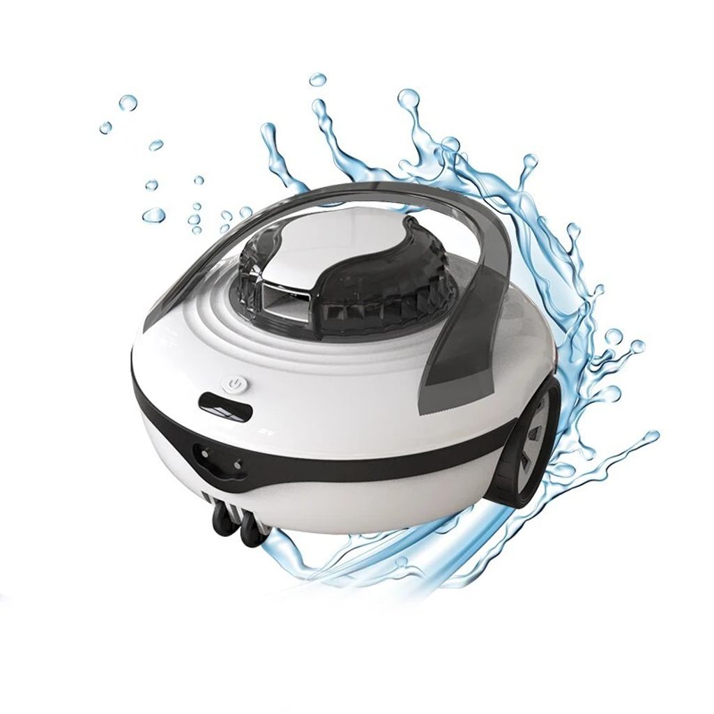 1.7 L Cordless Automatic Pool Cleaner, 25W Robotic Pool Vacuum Cleaner with LED Indicator, 80-Minute Runtime, Ideal for Above-Ground & In-Ground Pools