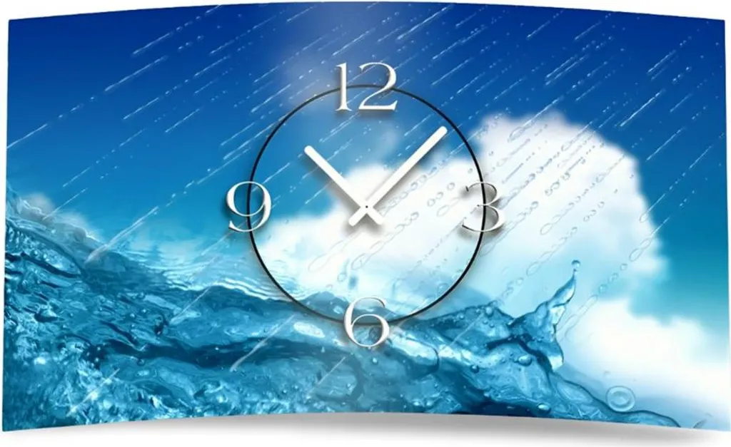 Horloge murale dixtime 3D-0122 au design moderne motif Eau de pluie