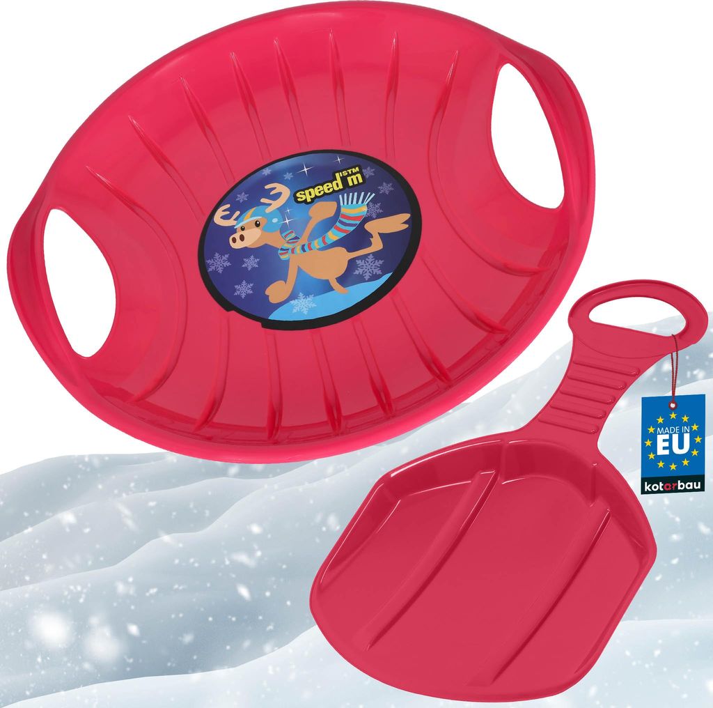 KOTARBAU® 2 pcs. Luge Enfant PVC 60 cm Rose Luge à Neige Image du produit 