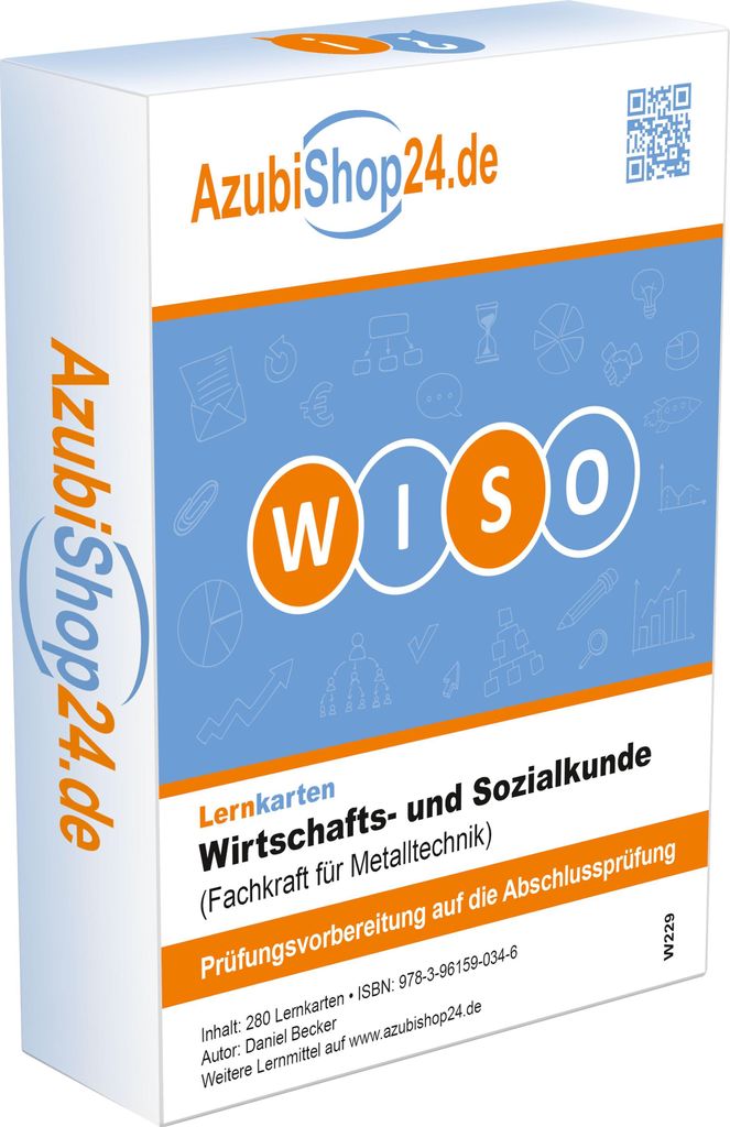 Lernkarten Wiso Wirtschafts- und Sozialkunde Fachkraft für Metalltechnik Prüfungsvorbereitung Wiso Prüfung