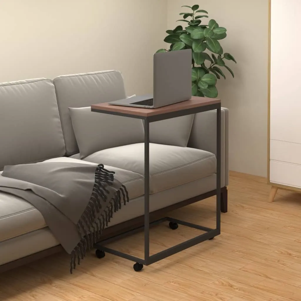 Tavolino con Rotelle Nero 55x35x70 cm | Mobiletto Multiuso Salotto