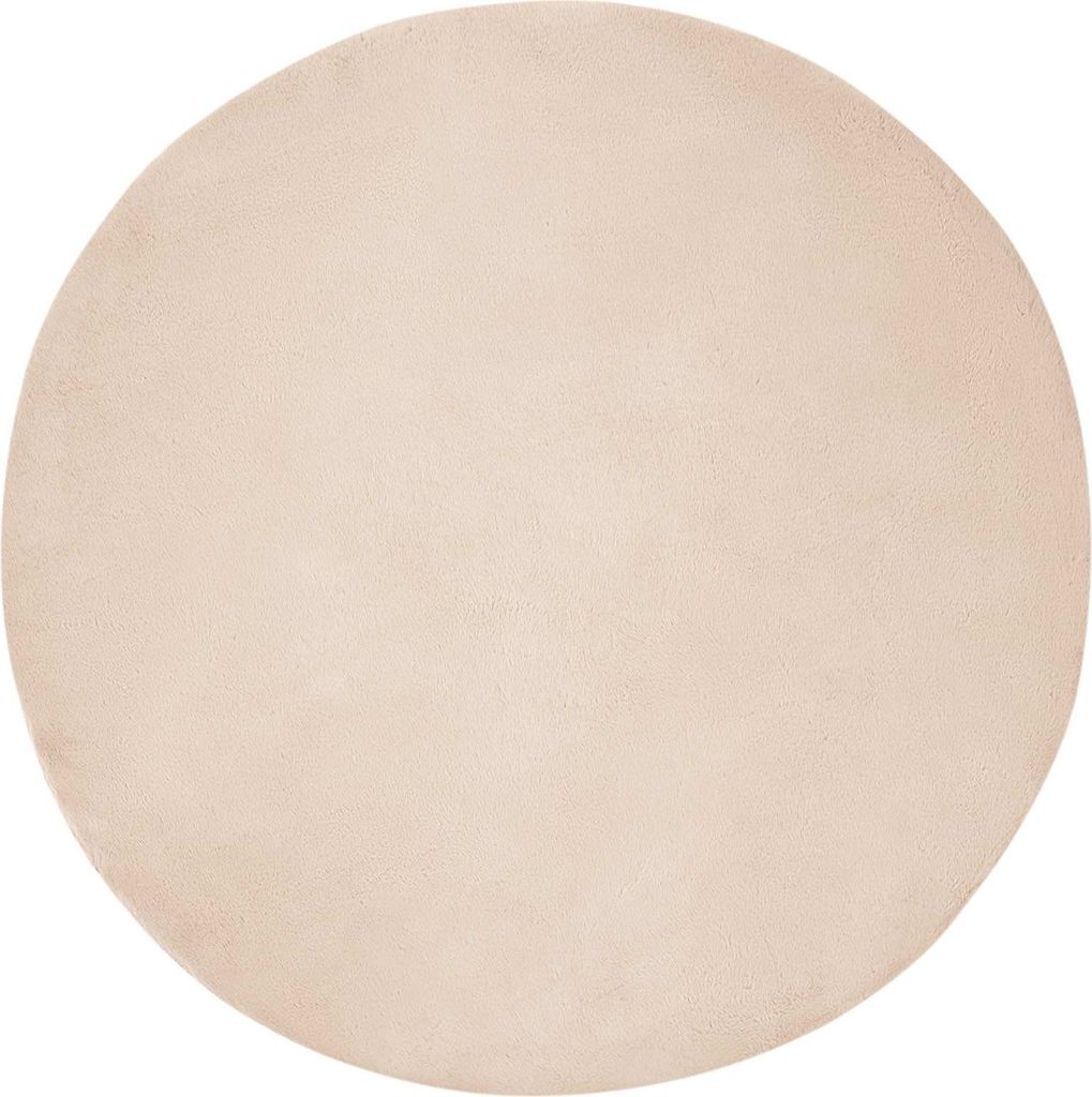 vidaXL Rutschfester Teppich aus Kunstkaninchenfell OLITE Taupe Ø 80 cm