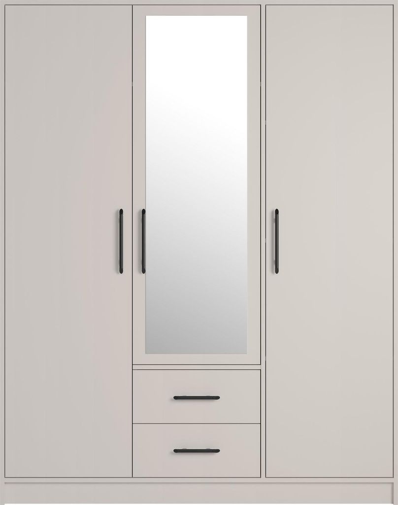 Kleiderschrank Smart Srl2 mit Spiegel - Kaschmir, 150x190x56 cm, modern