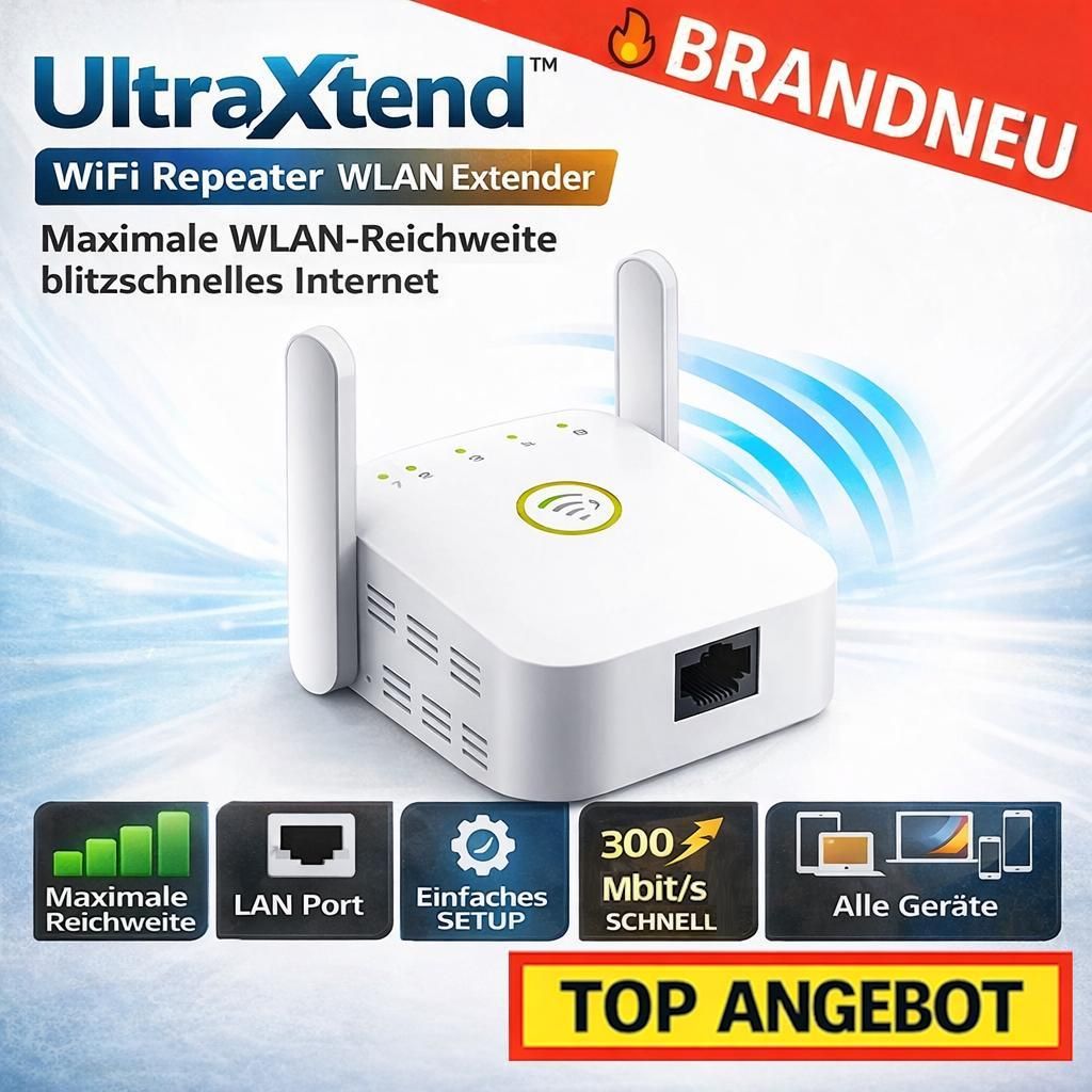 UltraXTend WiFi Repeater WLAN Extender Booster Signalverstärker LAN Port Setup
