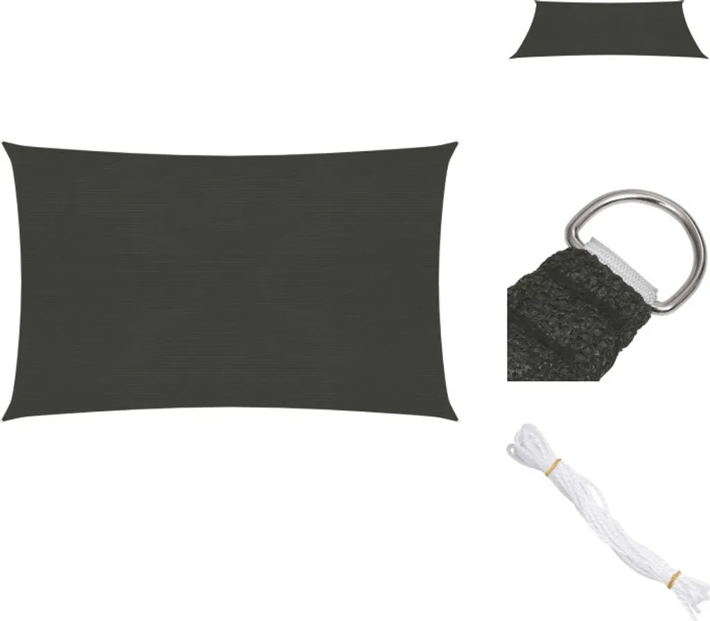 Vela Ombreggiante vidaXL 3x4,5m Antracite HDPE | Design Moderno