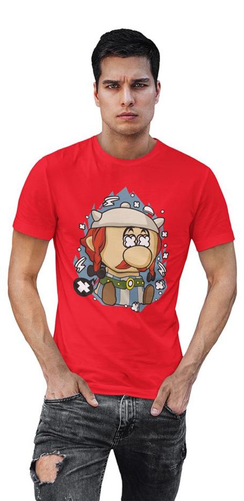 D&B Uni Polo PC00077 Obelix Rot-Größe 4XL