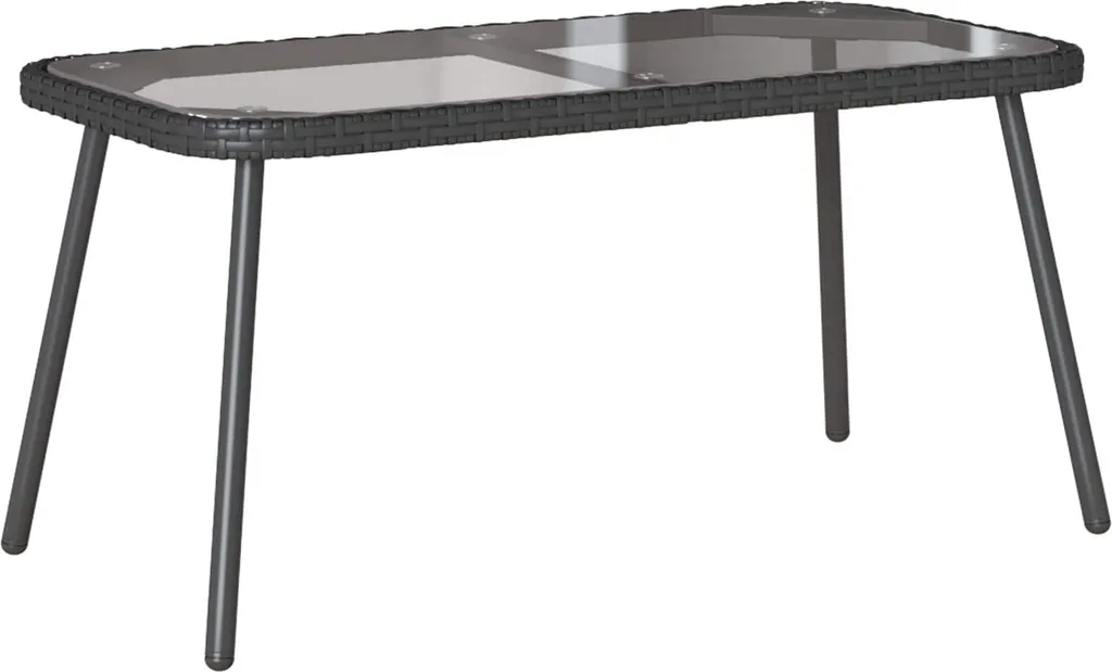 Table basse noire en poly-rotin facile à nettoyer pour salon extérieur
