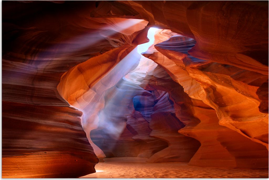 MuchoWow Poster Sonnenstrahlen leuchten in einer Höhle im Grand Canyon 90x60 cm - Schlafzimmer