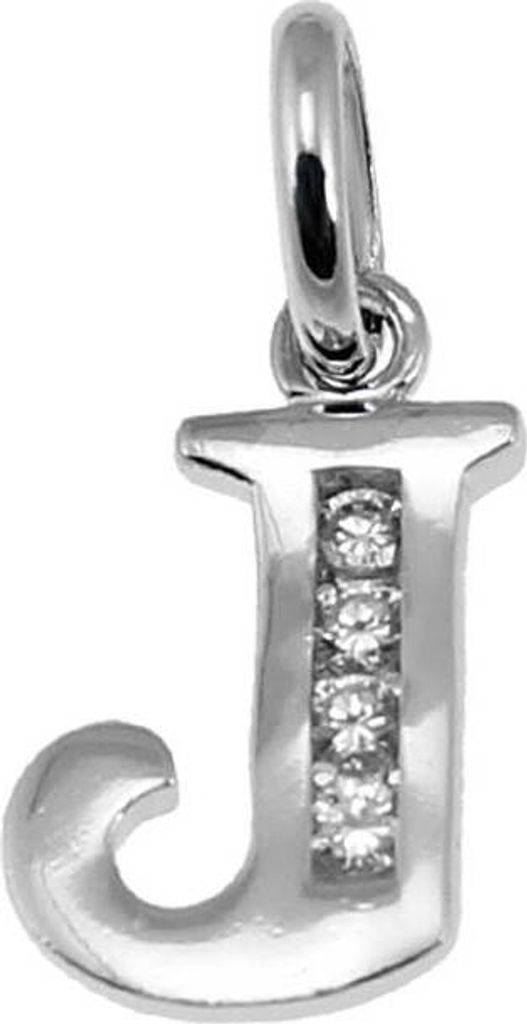 925 Sterling Silber Einhänger Ketten Anhänger Buchstabe mit Zirkonia J 5131