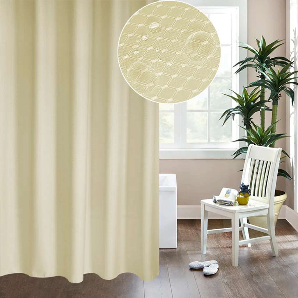Tenda Doccia 180x200 Beige Antimuffa - Tessuto a Cialda Premium
