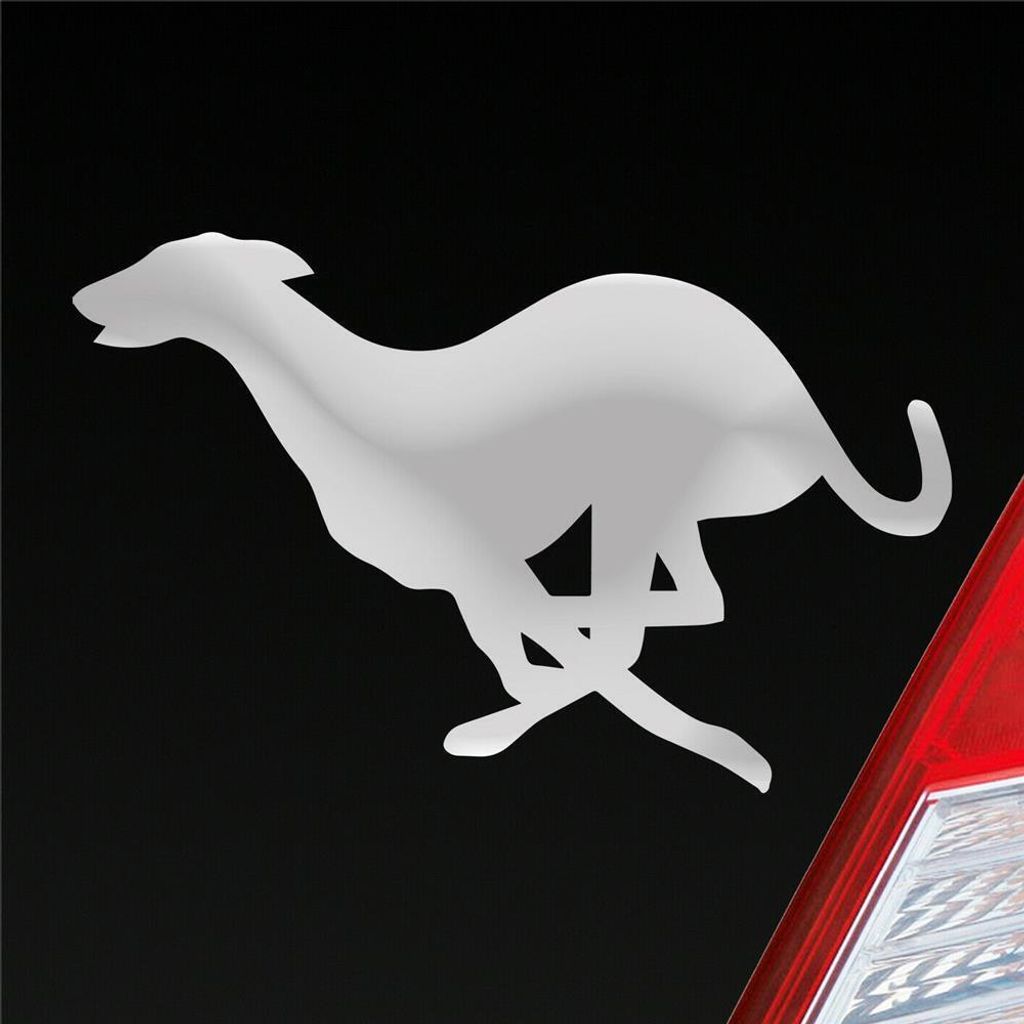 Auto Aufkleber Windhund Hund Dog Animal Tier 12x7,5 cm Silber Sticker Heckscheibenaufkleber
