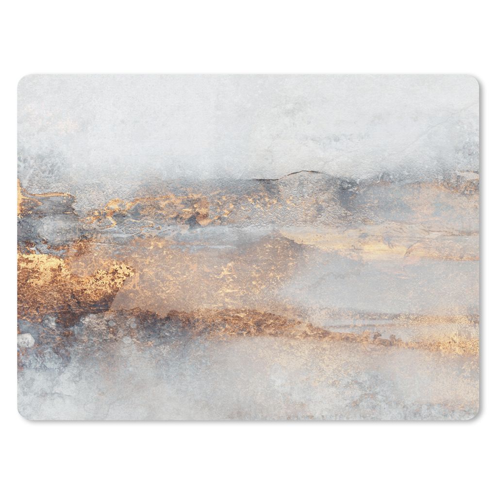 MuchoWow Mauspad Mousepad Nebel - Gold - Abstrakt 23x19 cm - Mousepads - Maus Mat - Pad - Mausunterlage - Schreibtischunterlage - Mauspad