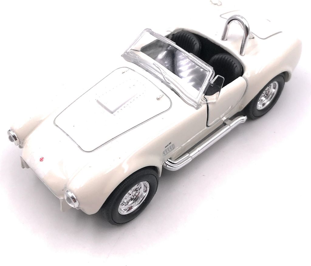 Onwomania Shelby Cobra Modellauto Cabrio Sportwagen Oldtimer Auto Weiß Mst. 1:34