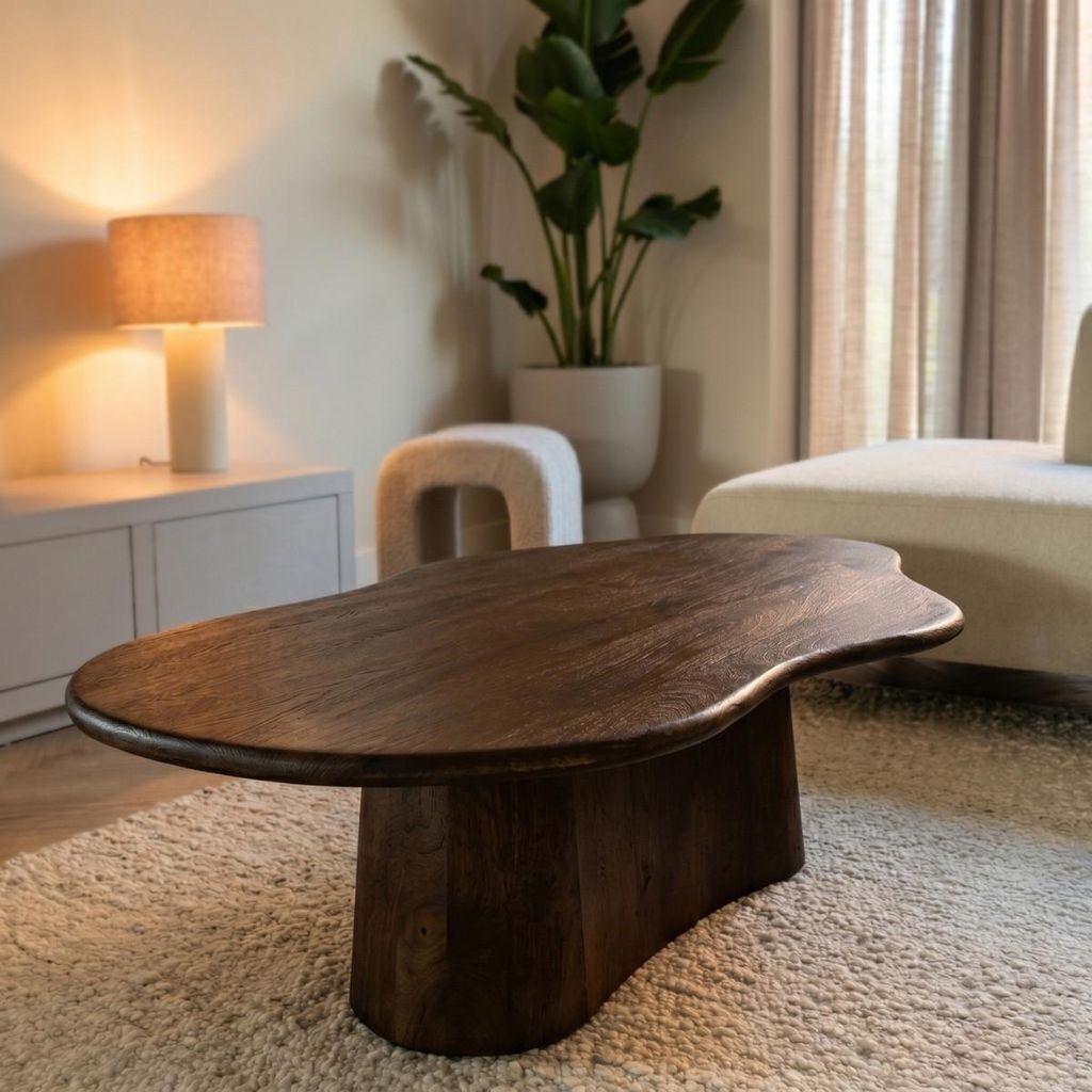 Couchtisch Organic 120cm - Dunkelbraunes Mangoholz - Jessie Produktbild 