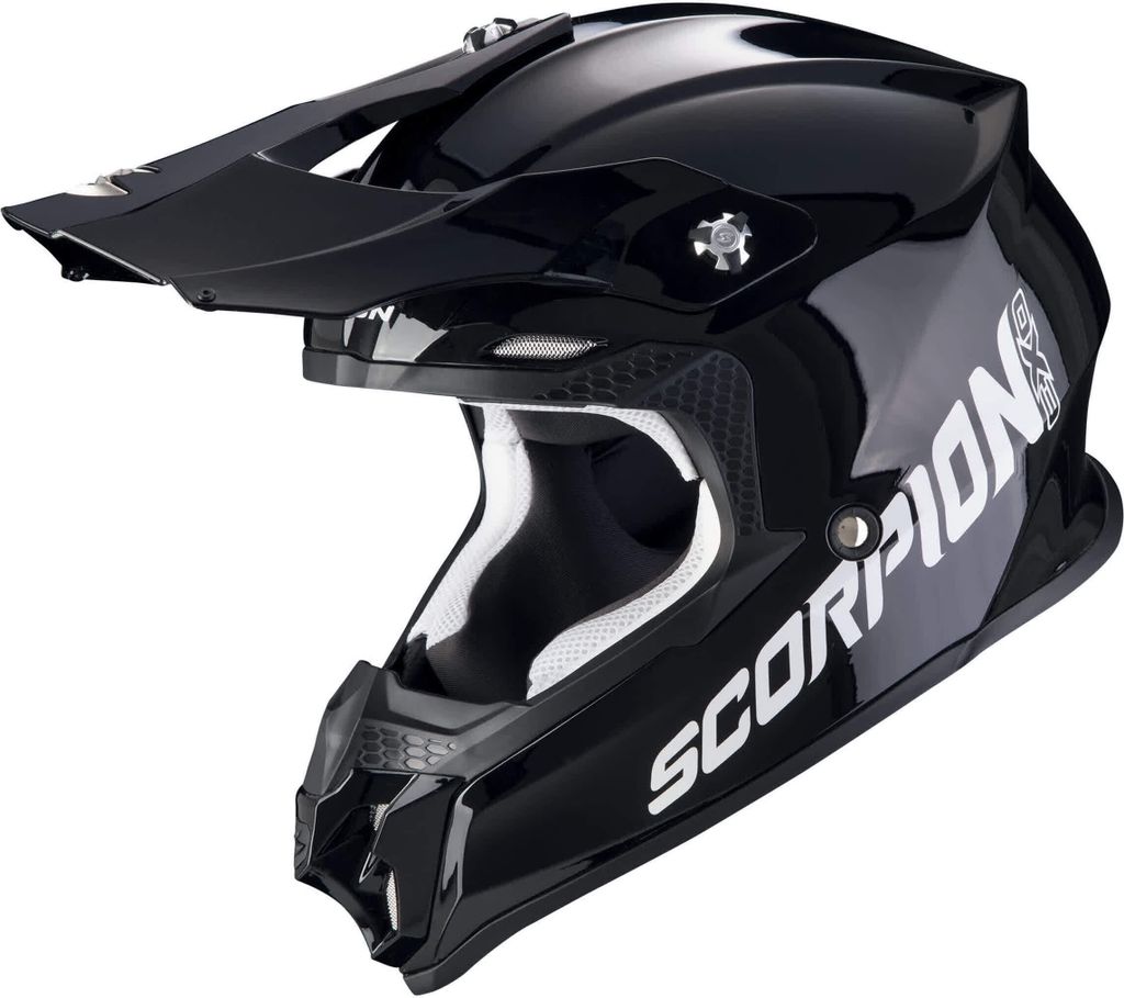 Motocross-Helm SCORPION VX-16 EVO AIR SOLID Glänzend Schwarz größe XL