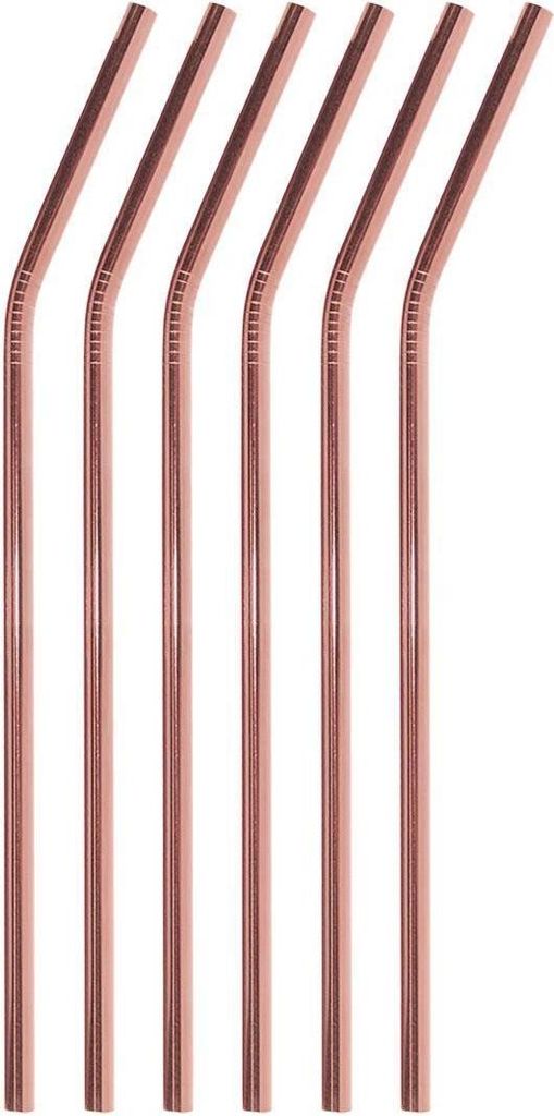 6 cannucce in metallo piegate - Oro rosa Immagine del prodotto 