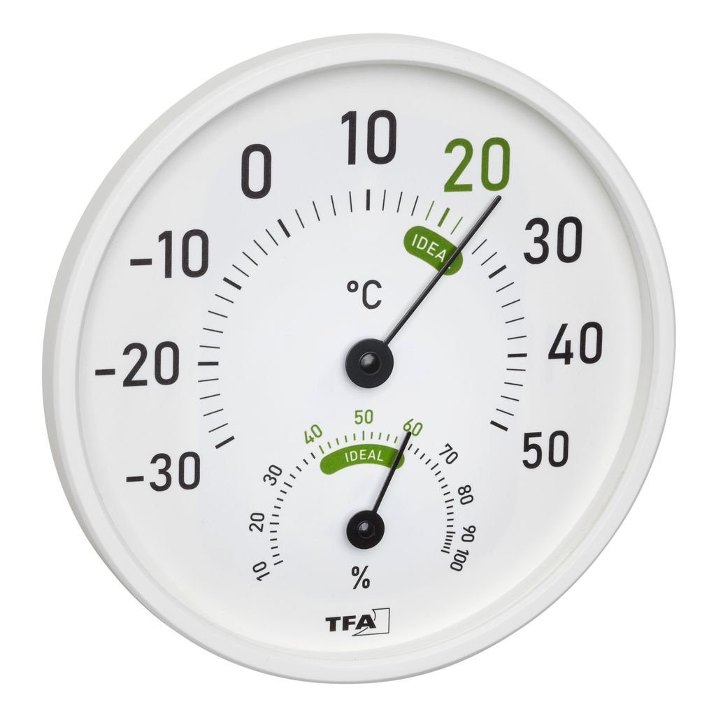 Thermo-Hygrometer, analog, für innen und außen, weiß, 45.2045.02, TFA Dostmann